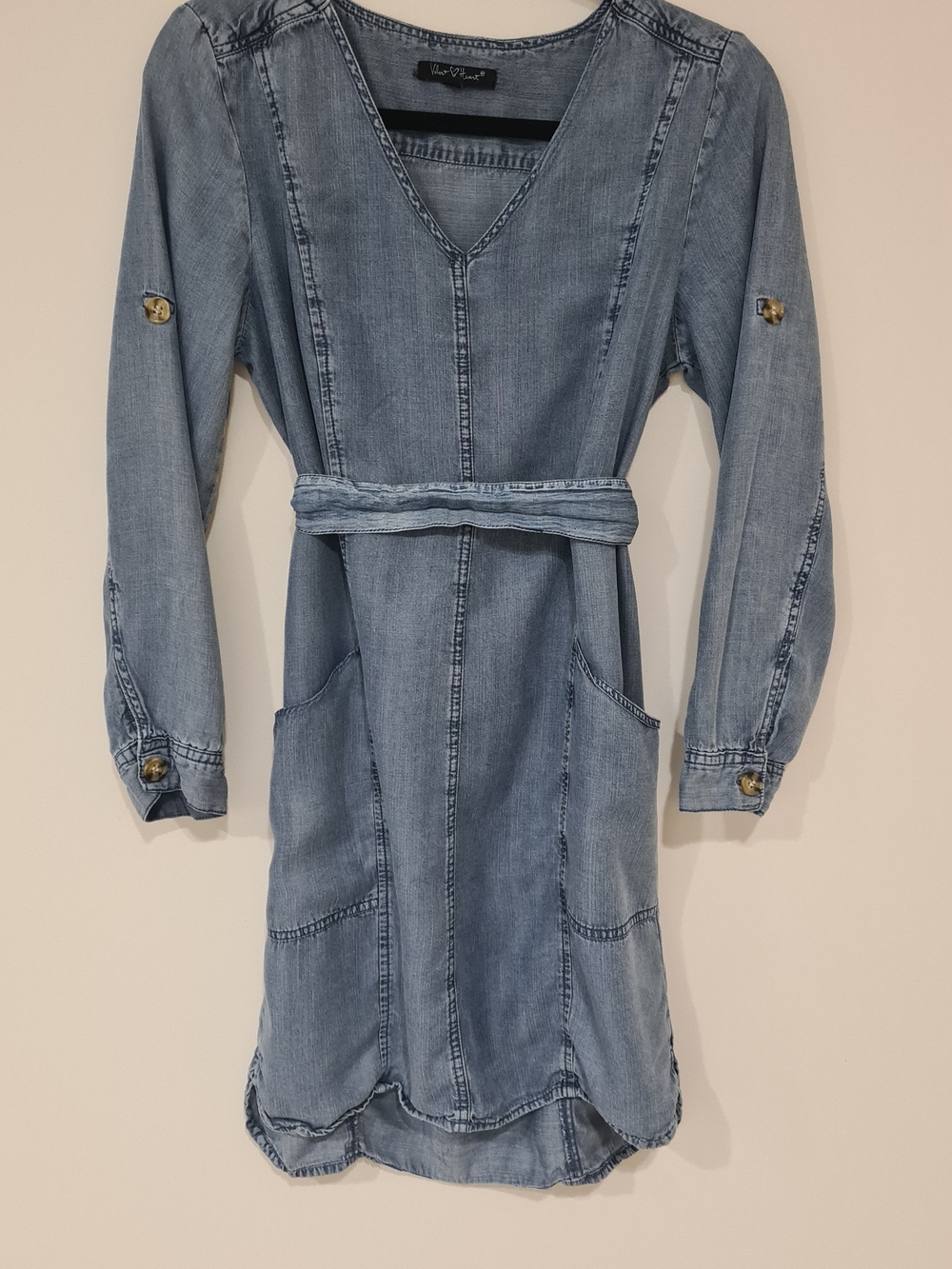 Light Blue Denim Dress with Belt